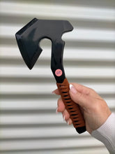 Carving Black Obsidian Axe Leather Binding