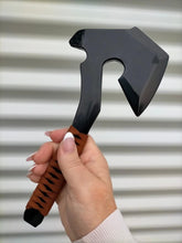 Carving Black Obsidian Axe Leather Binding