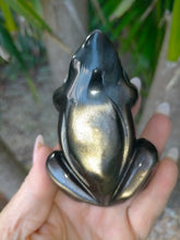 Carving Silver Sheen Obsidian Frog 245g