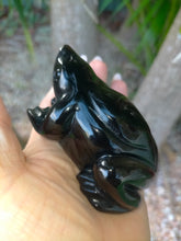 Carving Silver Sheen Obsidian Frog 245g