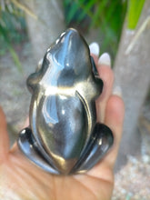 Carving Silver Sheen Obsidian Frog 245g